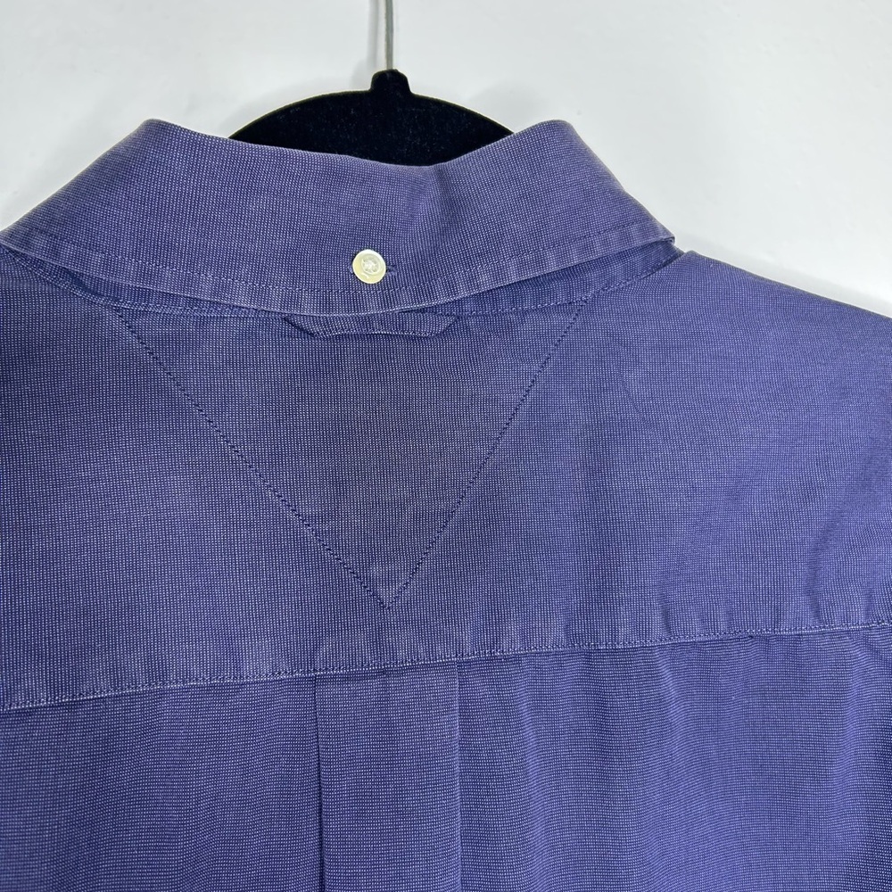 Tommy Hilfiger Cotton Shirt Large Blue Long Sleeve Button Up 80s 2 Ply Adult - Picture 6 of 9
